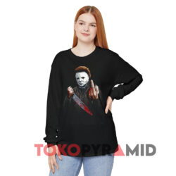 Michael Myers Halloween Middle Finger Horror Movie Shirt 4 Michael Myers Halloween Middle Finger Horror Movie Black Long sleeved