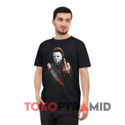 Michael Myers Halloween Middle Finger Horror Movie Black T shirt