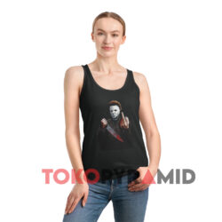 Michael Myers Halloween Middle Finger Horror Movie Shirt 2 Michael Myers Halloween Middle Finger Horror Movie Black Tank Top