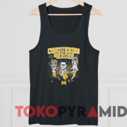 Michigan 2023 Caricatures Shirt Conquering Heroes Shirt 4 Michigan 2023 Caricatures Shirt Conquering Heroes Shirt Black TankTop