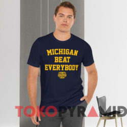Michigan Beat Everybody National Champs Shirt Navy T shirt