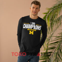 Big Ten Championship Michigan Wolverines Blue 84 2023 Shirt 3 Michigan Big Ten Championship Shirt Michigan Wolverines Blue 84 2023 Black Long sleeved