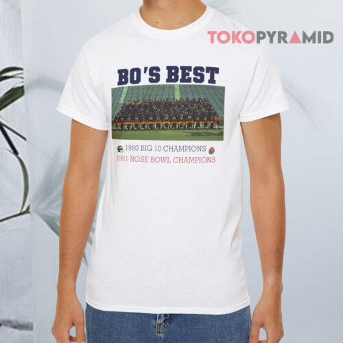 Michigan Bo's Best Big 10 Rose Bowl Champions White T shirt