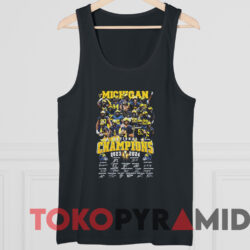Michigan National Champions 2023 2024 Signatures Shirt 4 Michigan National Champions 2023 2024 Signatures Shirt Black TankTop