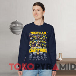 Michigan National Champions 2023 2024 Signatures Shirt 2 Michigan National Champions 2023 2024 Signatures Shirt Navy Sweatshirt