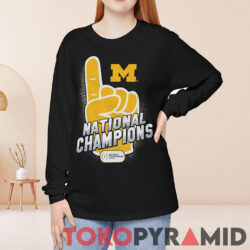 Michigan National Champions 2023 Shirt Pointing Hand 3 Michigan National Champions 2023 Shirt Pointing Hand Long Sleeve