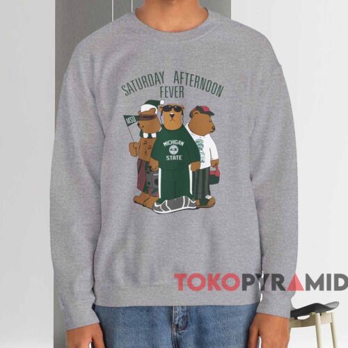 Michigan State Spartans Saturday Afternoon Fever Shirt Grey Sweatshirt