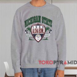 Michigan State University 1989 Aloha Bowl Shirt 4 Michigan State University 1989 Aloha Bowl Shirt Grey Sweatshirt