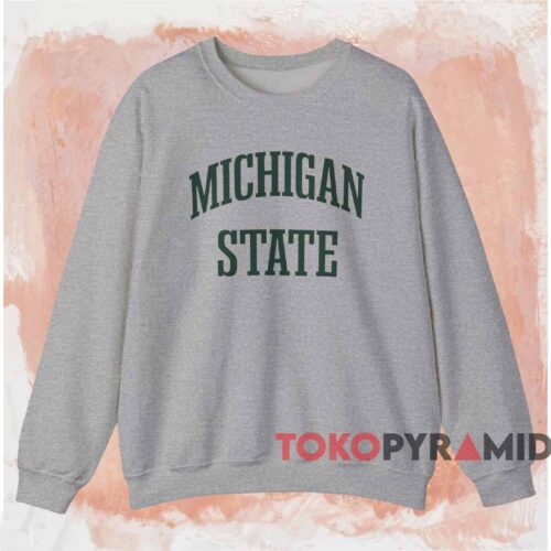 Michigan State University Vintage Logo Shirt Grey Sweatshirt