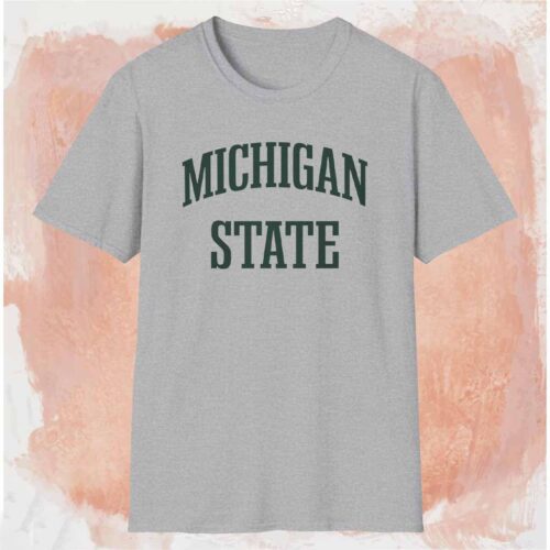 Michigan State University Vintage Logo Shirt Grey T shirt