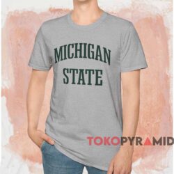 Michigan State University Vintage Logo Shirt Grey T shirt