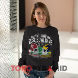 Michigan vs Alabama Rose Bowl Game Shirt 3 Michigan Vs Alabama Rose Bowl Game Black Sweatshirt