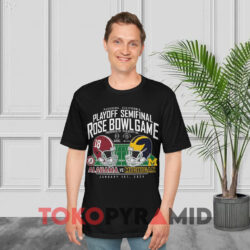 Michigan Vs Alabama Rose Bowl Game Black T shirt