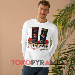 Alabama Vs Michigan Rose Bowl Game Shirt 2 Michigan Vs Alabama Rose Bowl Game White Long sleeved