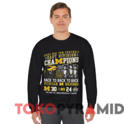 Michigan Wolverines 2023 Big Ten Football Champions T-shirt 2 Michigan Wolverines 2023 Big Ten Football Champions Back 2 Back 2 Back T shirt Black Sweatshirt