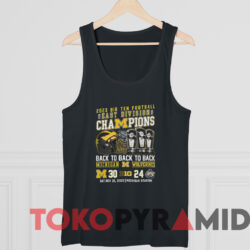 Michigan Wolverines 2023 Big Ten Football Champions T-shirt 4 Michigan Wolverines 2023 Big Ten Football Champions Back 2 Back 2 Back T shirt Black TankTop