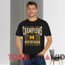 Michigan Wolverines 2024 Rose Bowl Champions Score T shirt Black T shirt