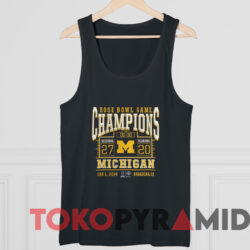 Michigan Wolverines 2024 Rose Bowl Champions Score T-Shirt 4 Michigan Wolverines 2024 Rose Bowl Champions Score T shirt Black TankTop
