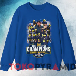 Michigan Wolverines 2024 Rose Bowl Champions T-shirt 3 Michigan Wolverines 2024 Rose Bowl Champions T shirt Blue Sweatshirt