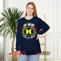 Michigan Wolverines 2024 Rose Bowl Shirt 2 Michigan Wolverines 2024 Rose Bowl Navy Long sleeved