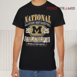 Michigan Wolverines 2026 Men's Basketball National Champions Big And Tall Black T shirt