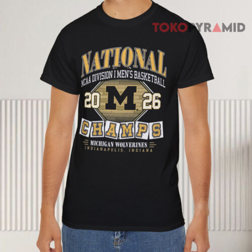 Michigan Wolverines 2026 Men's Basketball National Champions Big And Tall Black T shirt
