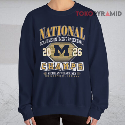 Michigan Wolverines 2026 Men's Basketball National Champions Big And Tall Sweatshirt