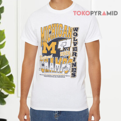 Michigan Wolverines Basketball National Champions Black T shirt