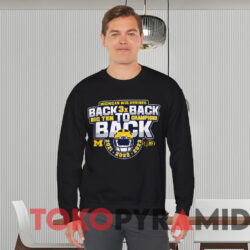 Michigan Wolverines Big Ten Championship 2023 T-shirt 2 Michigan Wolverines Big Ten Championship 2023 Football Back3xback T shirt Black Sweatshirt