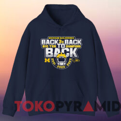 Michigan Wolverines Big Ten Championship 2023 T-shirt 3 Michigan Wolverines Big Ten Championship 2023 Football Back3xback T shirt Navy Hoodie