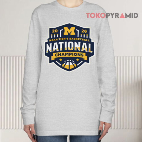 Michigan Wolverines National Champions Maize Logo Long sleeved