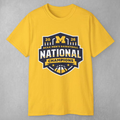 Michigan Wolverines National Champions Maize Logo T shirt