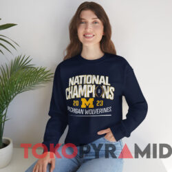 Michigan Wolverines National Champions Shirt 2023 Schedule Navy Sweatshirt