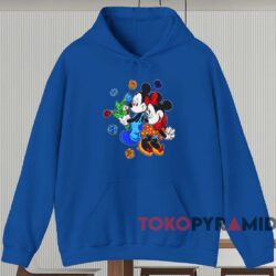 Mickey and Minnie Flowers T-shirt 2 Mickey And Minnie Flowers T shirt Blue Hoodie