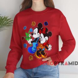 Mickey and Minnie Flowers T-shirt 4 Mickey And Minnie Flowers T shirt Red Sweatshirt