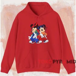 Mickey And Minnie Hip Hop Style T shirt Red Hoodie