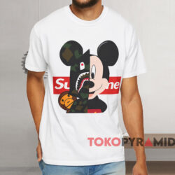 Mickey Mouse Bape Supreme T shirt White T shirt