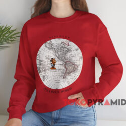 Mickey Mouse Discover It's A Small World T shirt Red Sweatshirt