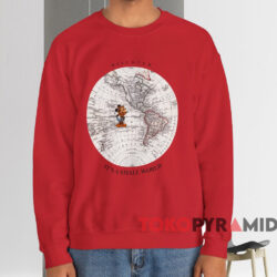 Mickey Mouse Discover It's A Small World T shirt Red Sweatshirt