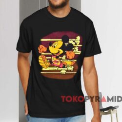 Mickey Mouse Donald Duck Track T shirt Black T shirt