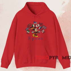 Mickey Mouse Epcot T shirt Red Hoodie