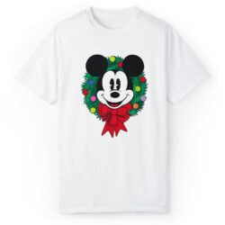 Mickey Mouse Festive Holiday Christmas Wreath T-Shirt 5 Mickey Mouse Festive Holiday Christmas Wreath T shirt