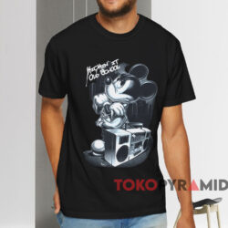 Mickey Mouse Kickin' It Old School T shirt Black T shirt