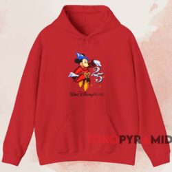 Mickey Mouse Walt Disney World 25th Anniversary T shirt Red Hoodie