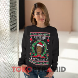 Mike Tyson Kith Me Under The Mithletoe Ugly Christmas Black Sweatshirt