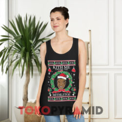Mike Tyson Kith Me Under The Mithletoe Ugly Christmas Black Tank Top
