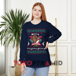 Mike Tyson Merry Chrithmith Christmas Navy Long sleeved