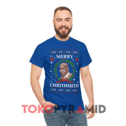 Mike Tyson Merry Chrithmith Ugly Christmas Blue T shirt