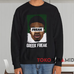 Milwaukee Bucks Giannis Antetokounmpo Greek Freak Tee 3 Milwaukee Bucks Giannis Antetokounmpo Greek Freak Tee Black Sweatshirt