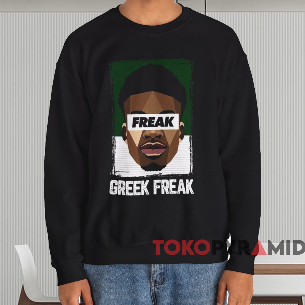 Milwaukee Bucks Giannis Antetokounmpo Greek Freak Tee Black Sweatshirt Milwaukee Bucks Giannis Antetokounmpo Greek Freak Tee Black Sweatshirt